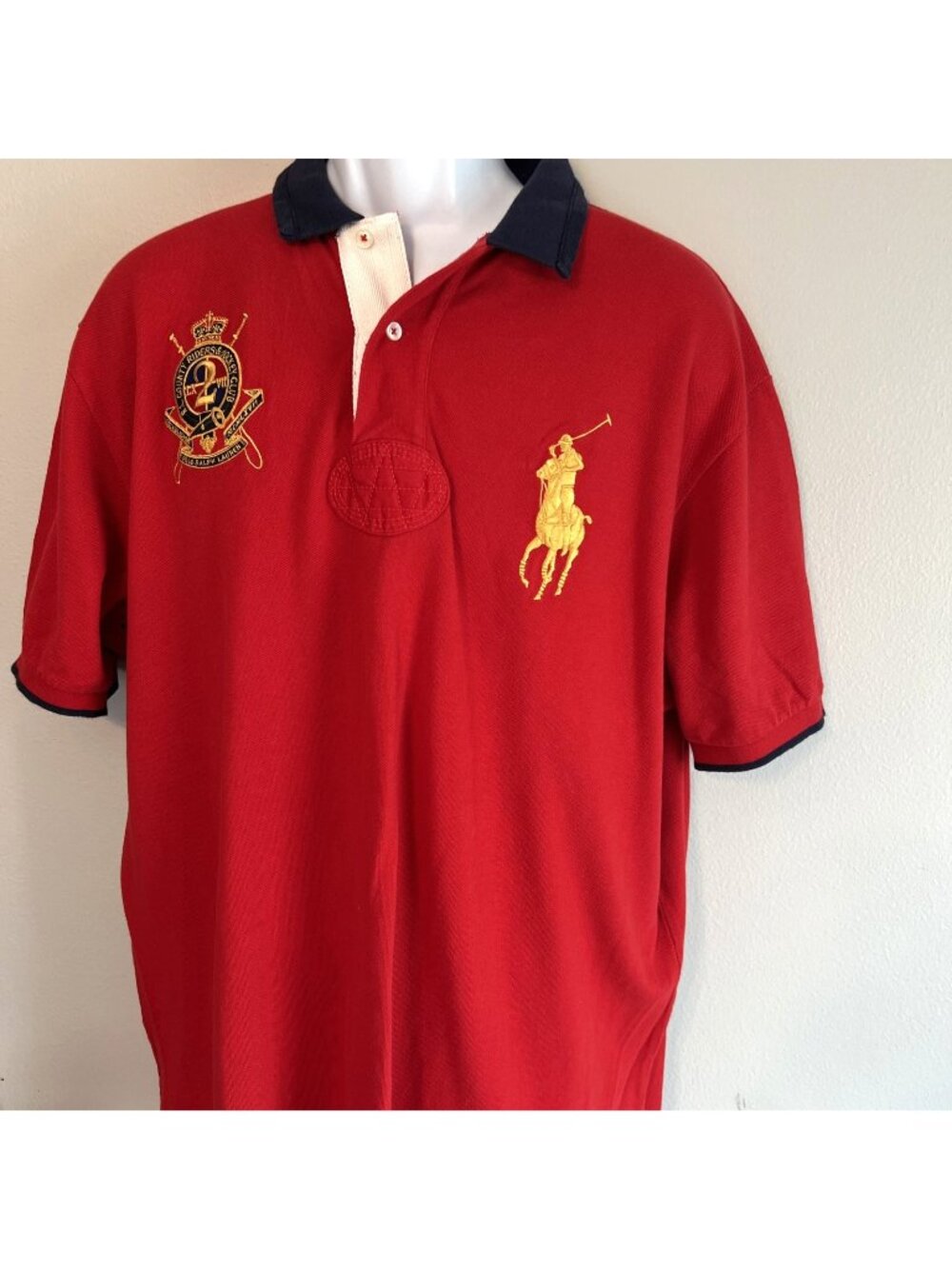 Ralph Lauren Polo Shirt XL Red Crest #2 Big Pony Fox Fields NWT